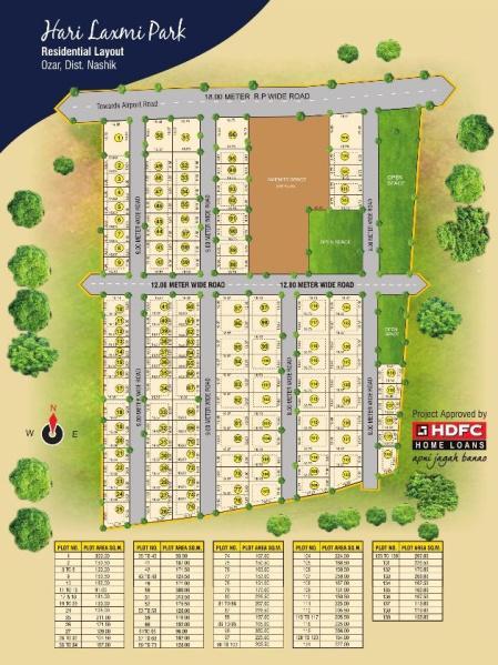 Hari Laxmi Park Plots for sale Nashik–Agra Highway, Airport Road, Ozar Shivar, Nashik – 422206 , Ozar Residential NA Plotting Project